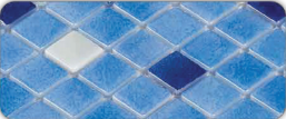 Havuz Cam Mozaiği 2.5×2.5 Beyaz-Lacivert-Mavi
